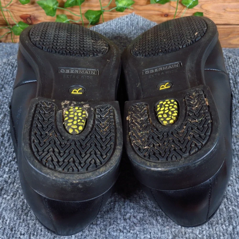 Obermain Sprung Mens Penny Loafer Shoes 11.5 Extra Wide Dress Black Leather
